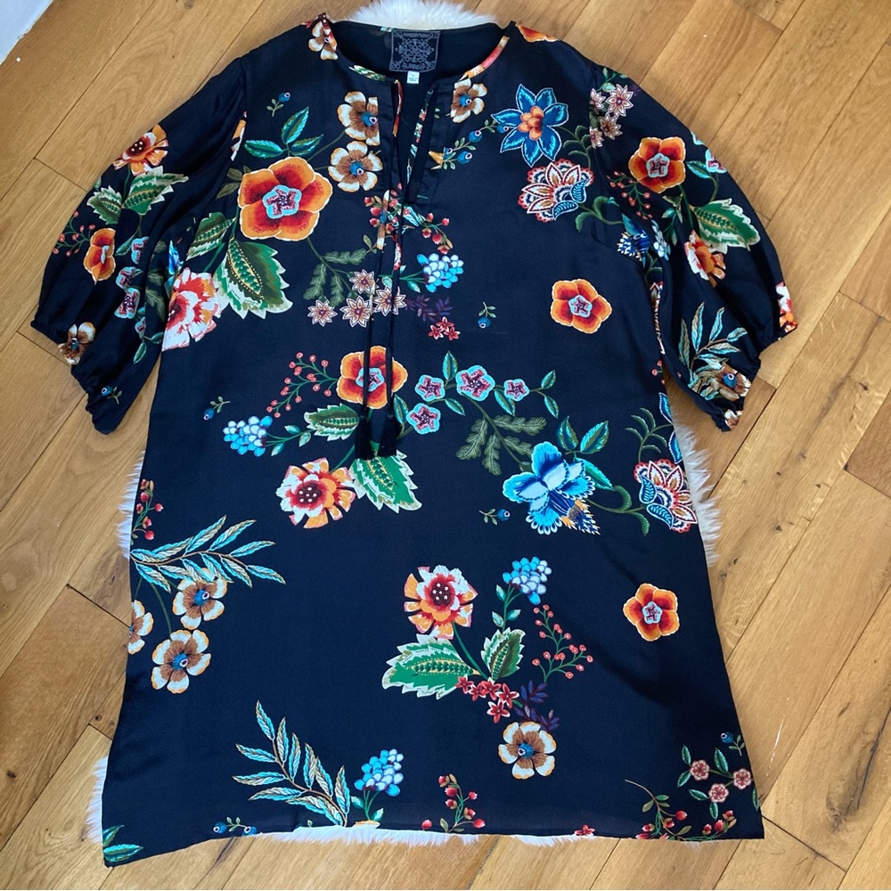 JOHNNY WAS Zorya Printed Floral Mini Dress Size L - Picture 5 of 16